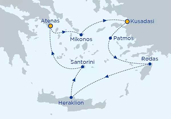 Itinerario Crucero grecia 4 días Celestyal Iconico